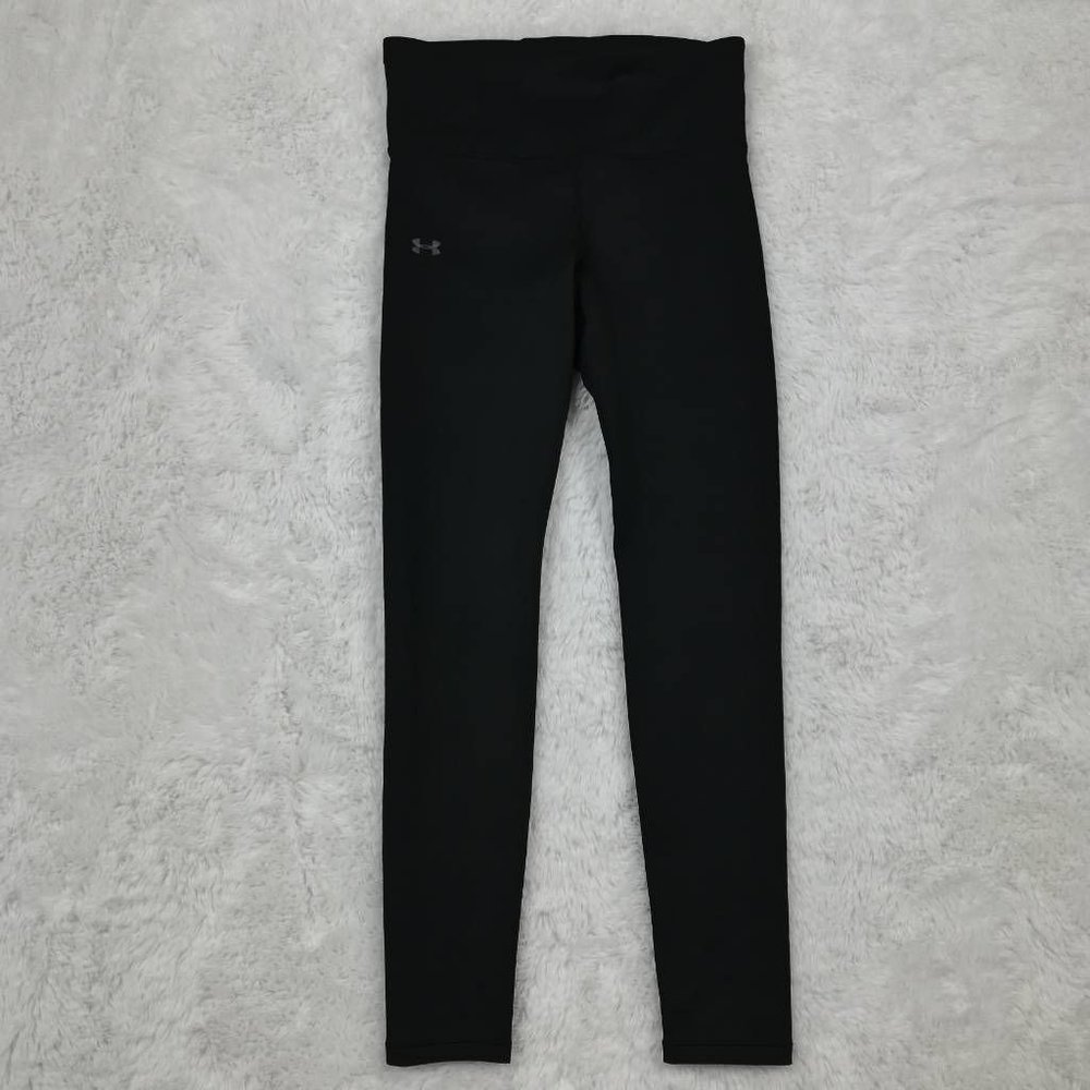 Under Armour Womens Compression Leggings Black Mid Rise Stretch Cold Gear S NWT